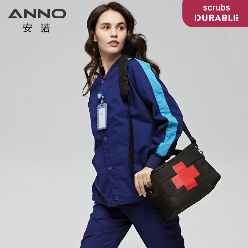 Maniche lunghe Scrub Giacca Piuttosto Vestito Infermiera Fuori Il Cappotto Medico Shirt Ospedale Nursing Divise del Personale di Autunno di Inverno di Usura del Lavoro