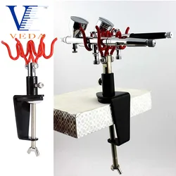 Airbrush Holder Clamp-On Stand Holds 2 Airbrushes Hobby Spray Gun Parts Table Bench Top Mount Airbrush Tool Accessories