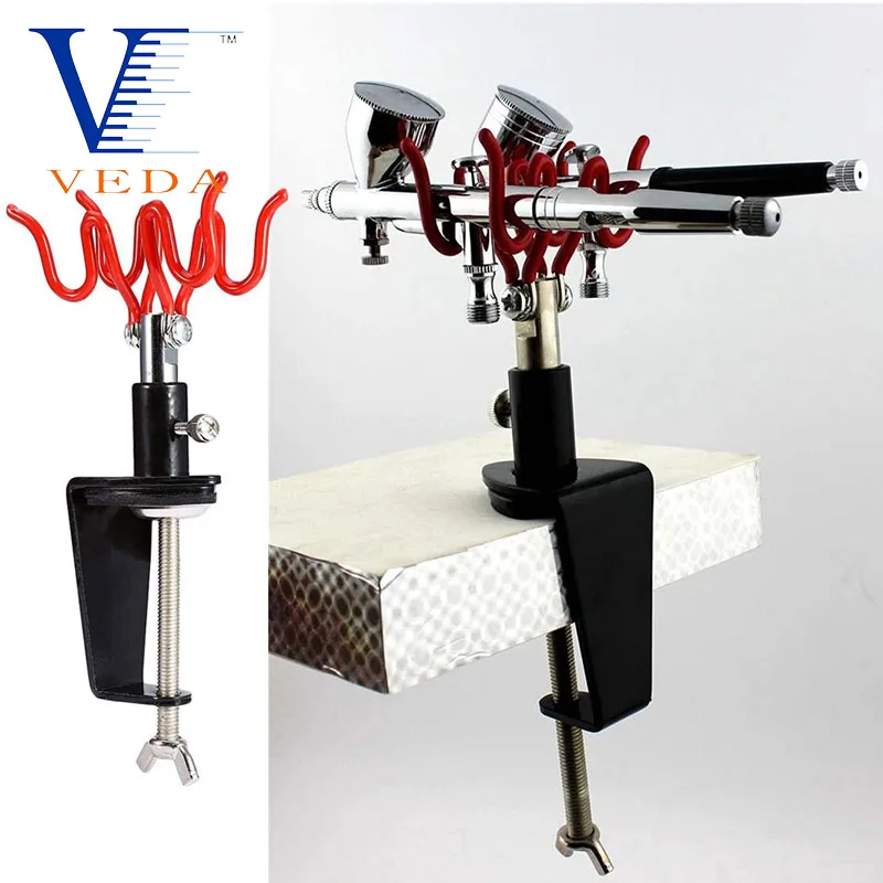 Suporte Fixador para Airbrush Suporte com Apoios para Airbrush Hobby Pistola de Pulverização Bancada de Mesa Acessórios de Ferramenta de Airbrush
