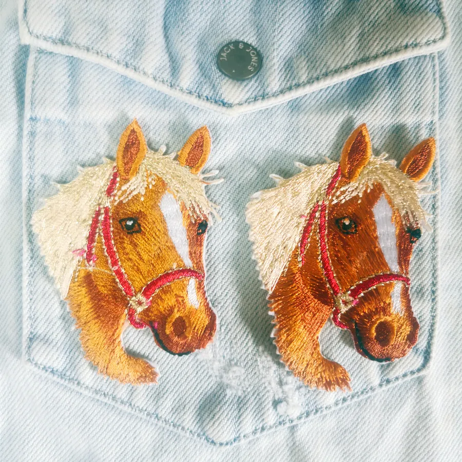 Maxsin 1PC Small Cute Horse Head Emroidered Patch For Clothing Applique Garment T Shirts Pants Bags DIY Craft Stickers Supplies