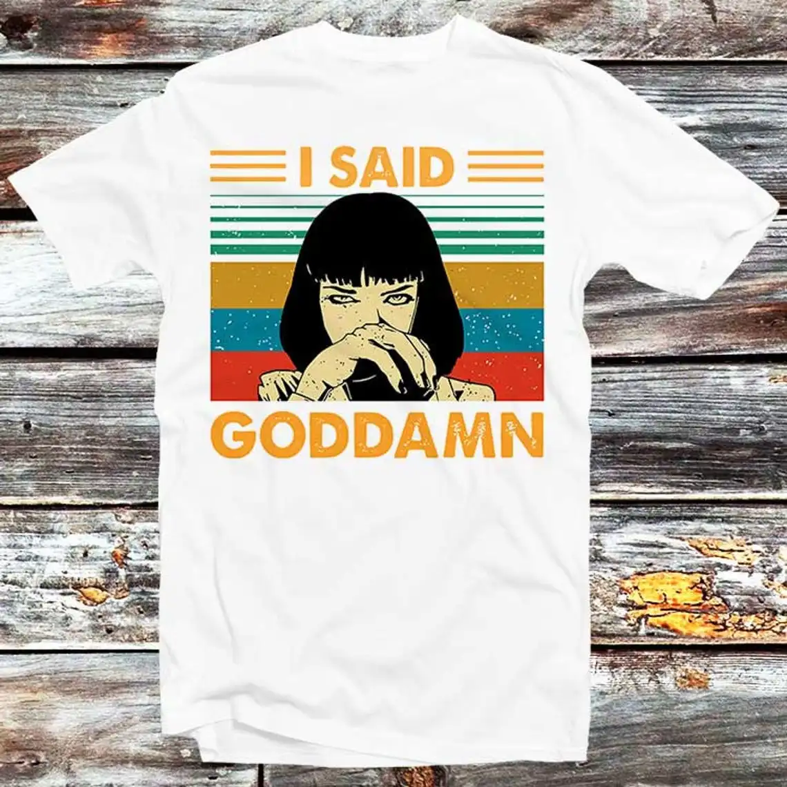 Mia Wallace Pulp Fiction Art Tarantino Print Tops Casual Ladies Basic O-collar Short Sleeved Women T-shirt Girl,Drop Ship