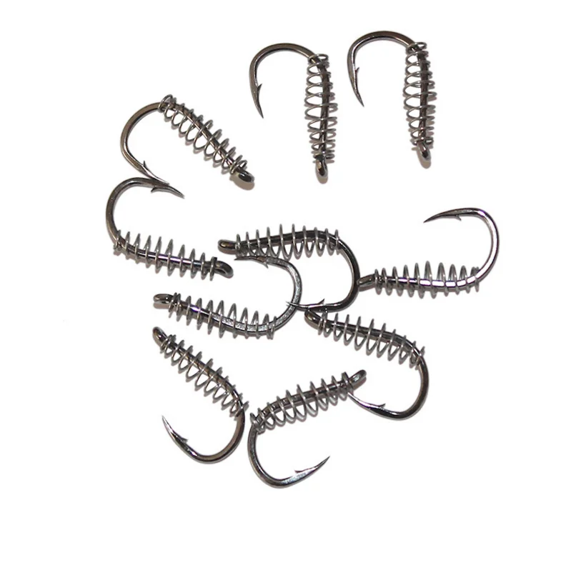 DYGYGYFZ 10pcs/set Spring Hook Hook Blast Hook Fishing Stainless Tackle Barbed Spring Accessories of Squid Blast Hook