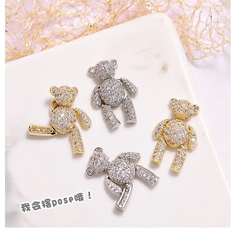 ใหม่ Zircon Alloy ตกแต่งเล็บ Rhinestones หรูหราสำหรับโทรศัพท์มือถือเล็บหมีผีเสื้อพู่โซ่เล็บเครื่องประดับ