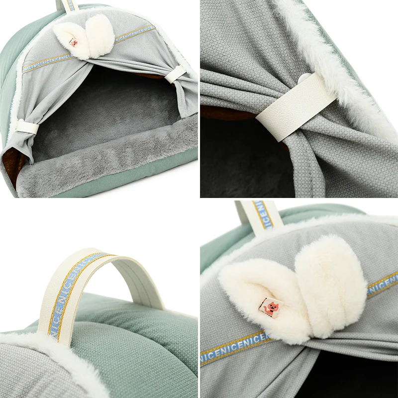 HOOPET Winter Cat Tent Warm Bed for Cats Sleeping Removable Thick Cushion for Dog Sleeping Sofa Cat Nest House Pet Supplies