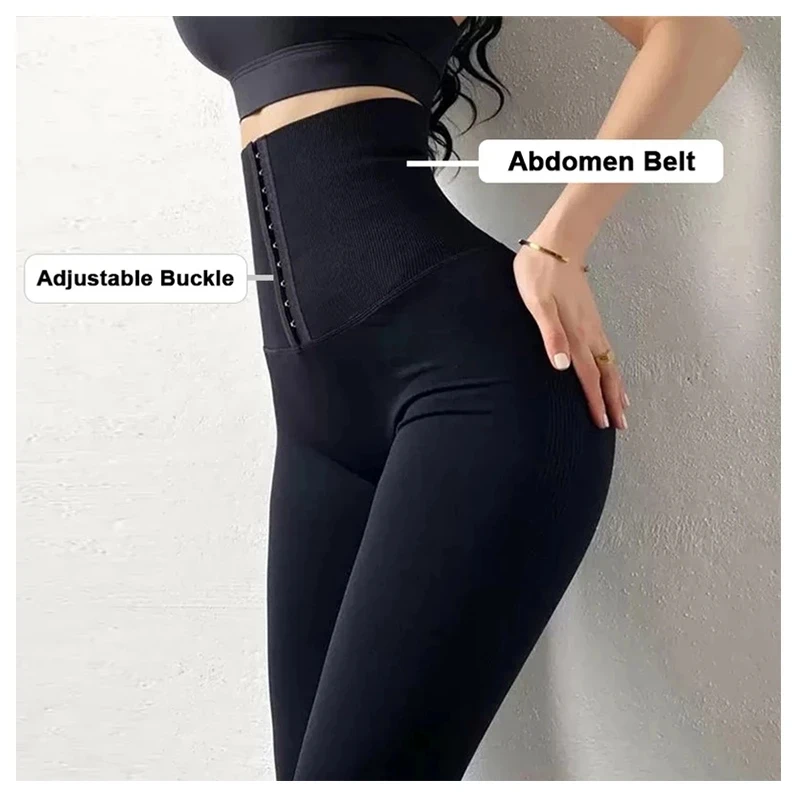 Women Slimming Shaper High Waist Leggings Sweat Sauna Pants Waist Trainer Tummy Control Anti-Cellulite Stretch Yoga Pant Tights