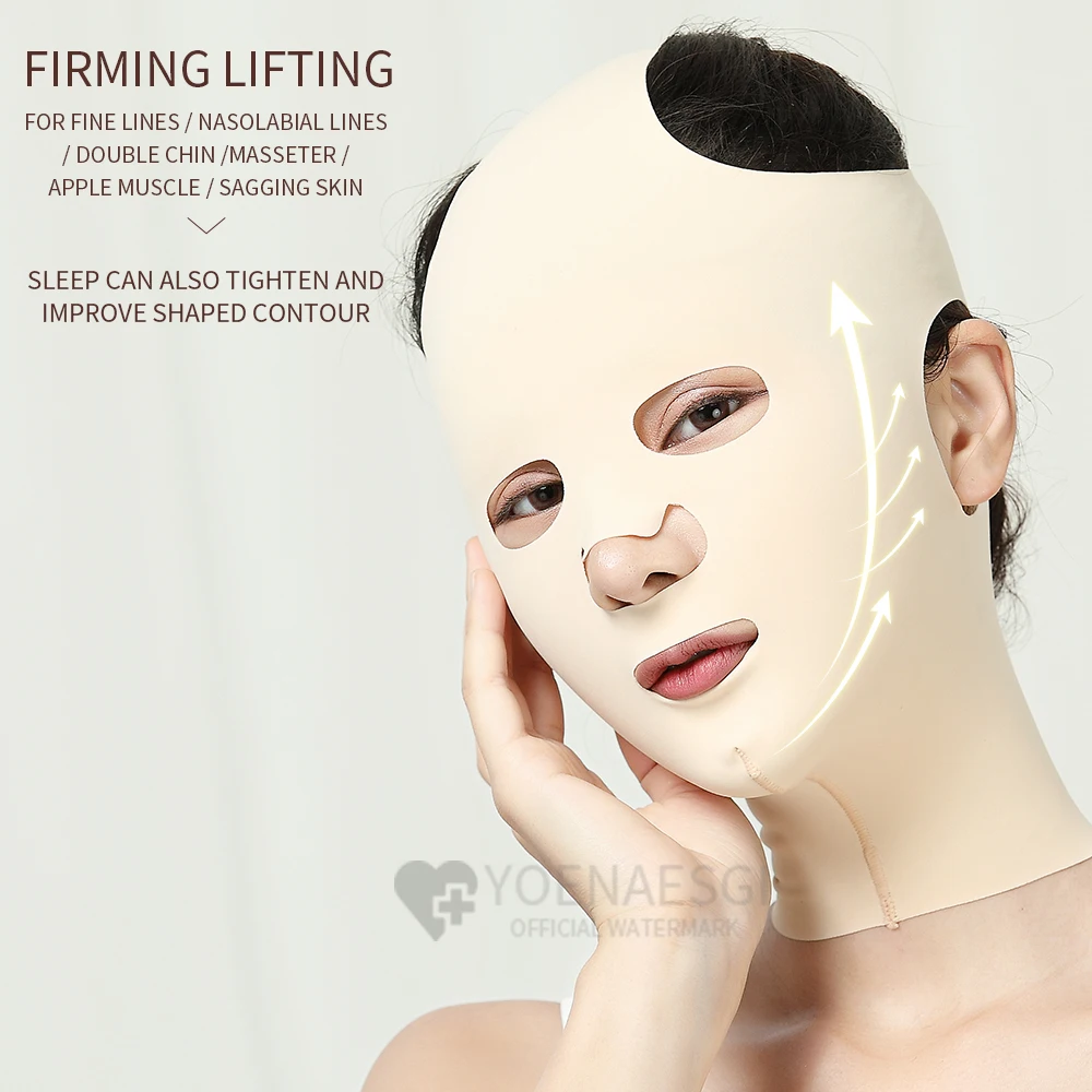 Gesicht-hebe artefakt verband v gesicht straffende haut anti-schlaffe anti-aging lifting volle kopfbedeckungen maske linie carving recovery