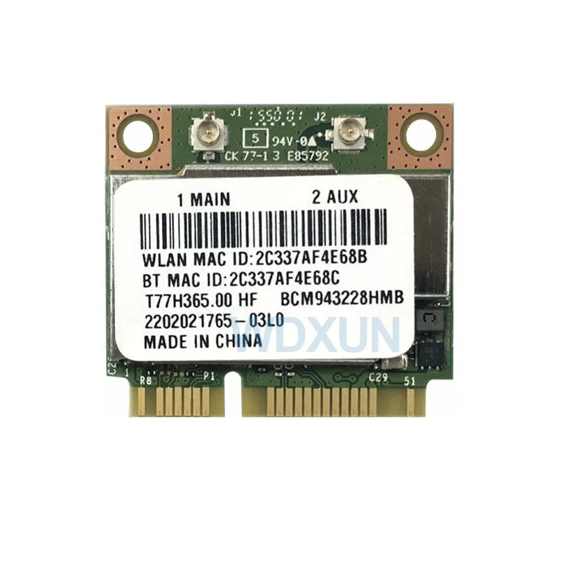 BCM943228HMB BCM943228 802.11a/b/g/n Mini pci-e Wifi Card 300Mbps 2.4Ghz 5Ghz wireless Bluetooth 4.0 Adapter DELL ASUS ACER