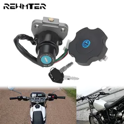 Motorrad Zündschloss Kraftstoff Gas Tank Cap Lock Schlüssel Set Schwarz Für Yamaha XT225 Serow 225 XT600 90-95 TW200 03-17 DT200 DT200R