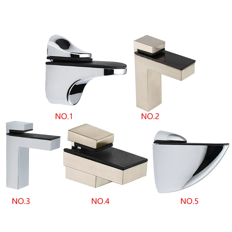 2pcs Wall Mount Glass Shelf Adjustable Wood Shelf Bracket Bracket Fish Mouth Glass Clamp 3-20mm/Zinc Alloy 3-28mm/3-15mm/3-20mm