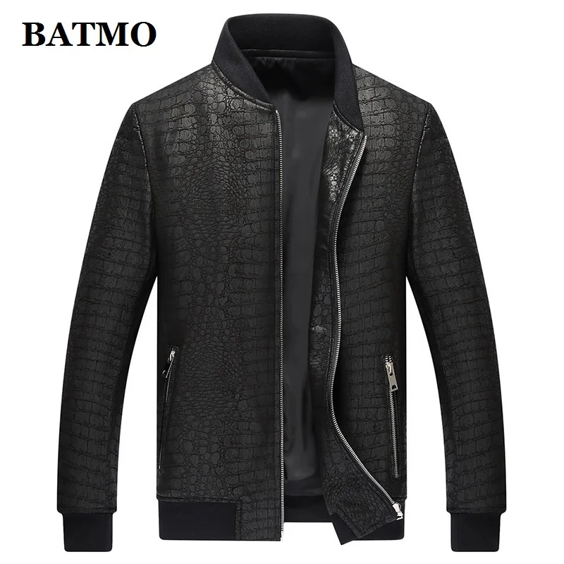 BATMO 2021spring thin natural fake leather jackets men ,plus-size M-XXXL