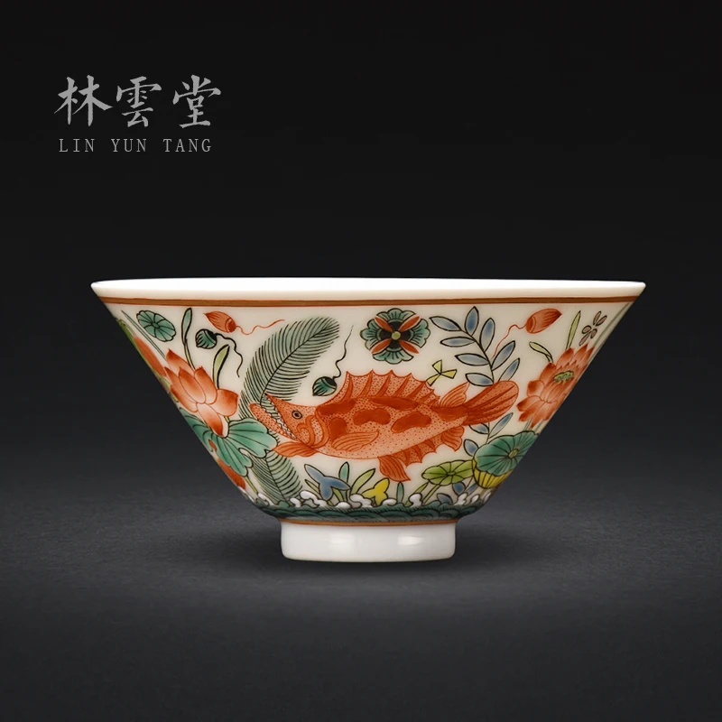 

Lin Yuntang ancient color master mandarin fish cup cup kung fu tea cups sample tea cup jingdezhen high-grade tea