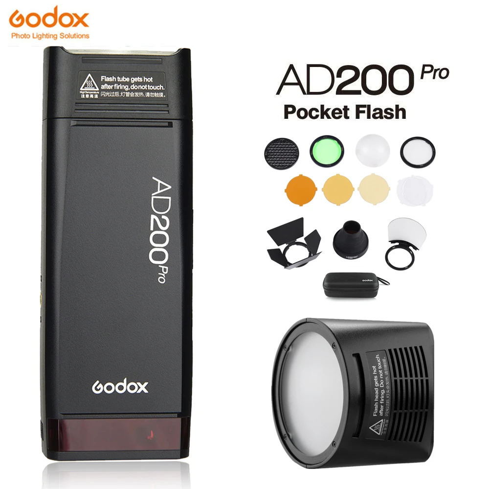 

Godox AD200Pro Pocket Flash Wireless TTL Flash AK-R1 Pocket Flash Light Kit Wireless X System for Nikon Sony Olympus Canon Fuji