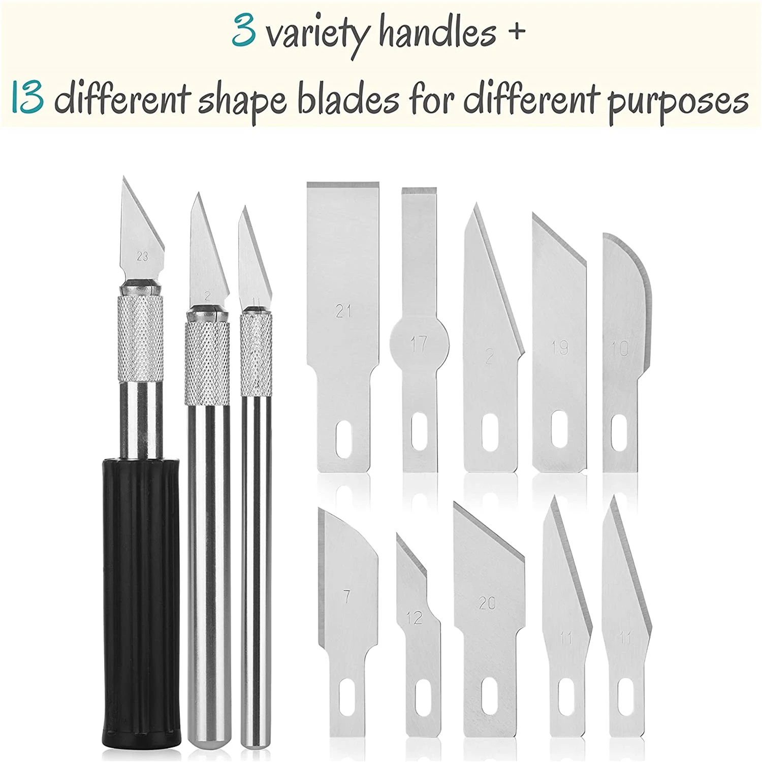 Leather Cutting Tools Exacto Knife Blades 13 Piece Kit Craft Set for Crafting Cutter Hobby Pen Razor Exacto Caving Knifes