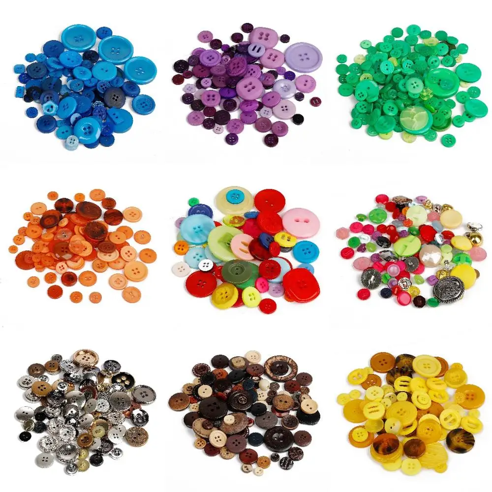Mixed Color Resin Buttons Vintage Plastic Buttons For DIY Crafts Clothing Decoration Scrapbooking Garment Sewing Accessories
