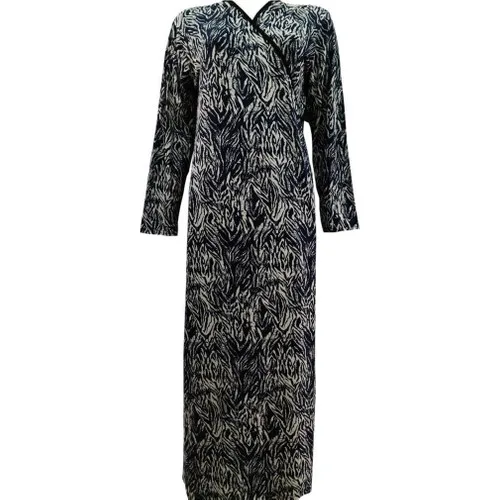 Prayer Gown Viscose Fabric Navy Blue Tie Dye Pattern