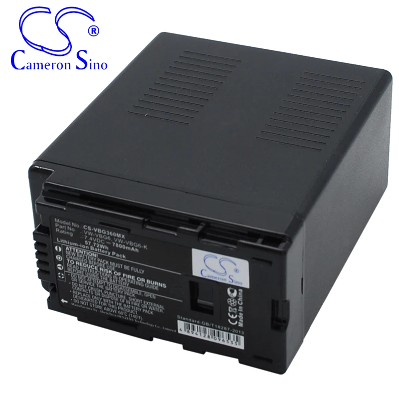 CameronSino Battery for Panasonic HDC-HS300 HDC-TM300 HDC-HS250 HDC-SD100 fits Panasonic VW-VBG6 Digital camera Batteries 7.40V