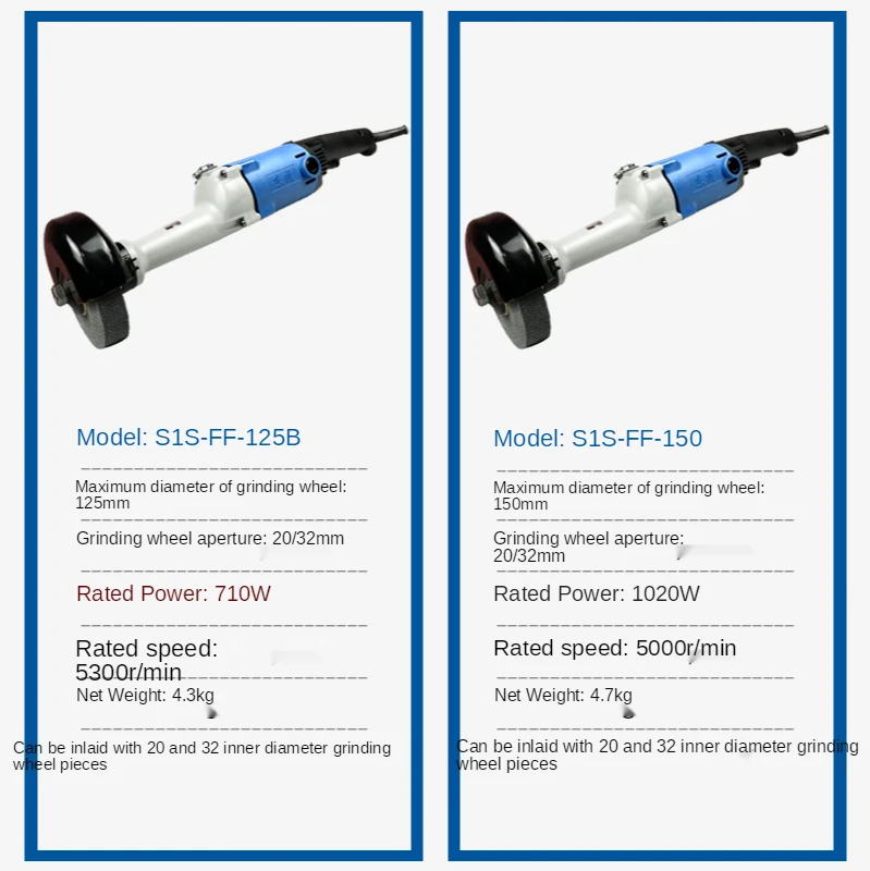 Straight grinder small sharpener S1S-FF-125B/150 handheld electric grinder