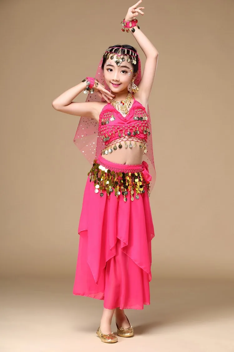Bauchtanz-Kostüme für Kinder, orientalische Tanzkostüme, Bauchtanz-Set für Mädchen, ägyptisches Bollywood, indische Kinder-Bauchtanzkleidung