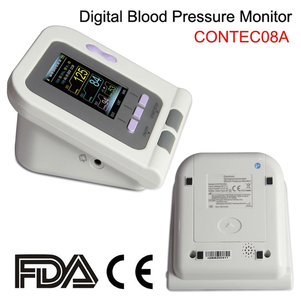 Blood Pressure Monitor Electronic Sphygmomanoter Heart Rate Pulse measurement tool BP Meter +SPO2 Probe bp monitor