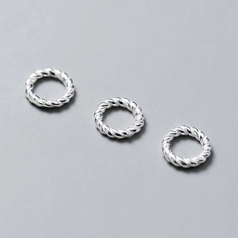 925 Sterling Silver Twisted Line Jump Rings for DIY