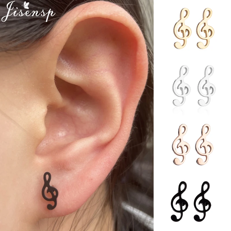 Tiny Music Note Stud Earrings Stainless Steel Ear Studs for Women Music Art Jewelry Musical Symbol Earings Student Accessories