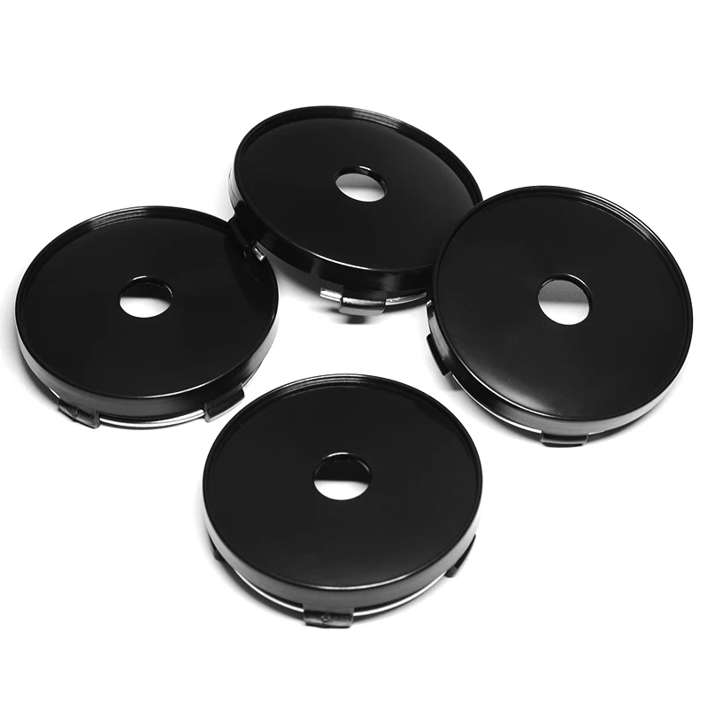 4Pcs 60mm for 56mm/56.5mm Logo Black Chrome Silver Plastic Car Wheel Center Hub Cap Cover Car Wheel Rim Hubcap Dust-proof Cover