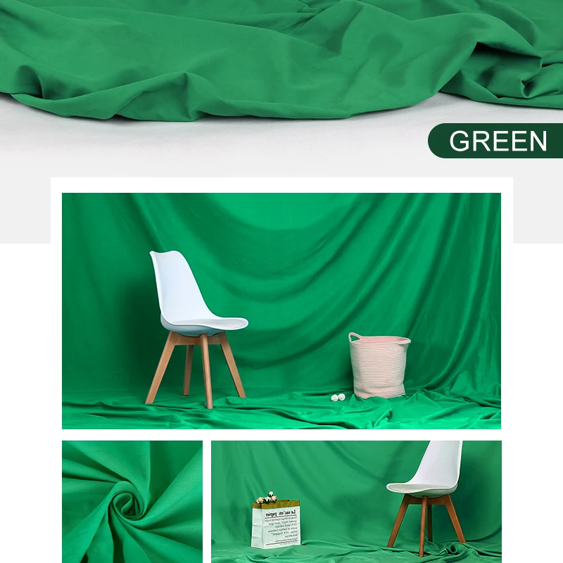 شاشة خضراء خلفية Chromakey أخضر أسود أبيض خلفية الشاشة لتدفق الفيديو صور لعبة كروما مفتاح خلفية القماش