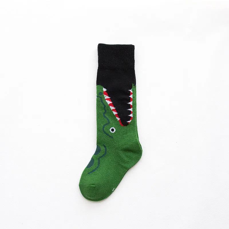 Children Cotton Socks Cartoon Animal Crocodile Dinosaur Embroidery Print Socks Boys Girls Kids Funny Colorful Footwear Fashion image 5