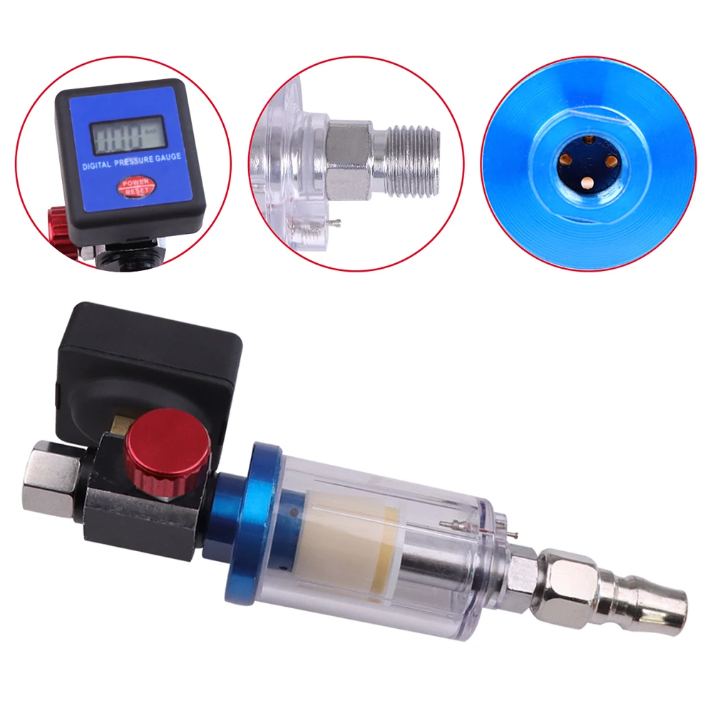 Airbrush Electronic Pressure Regulator LCD Digital Display  +1/4\