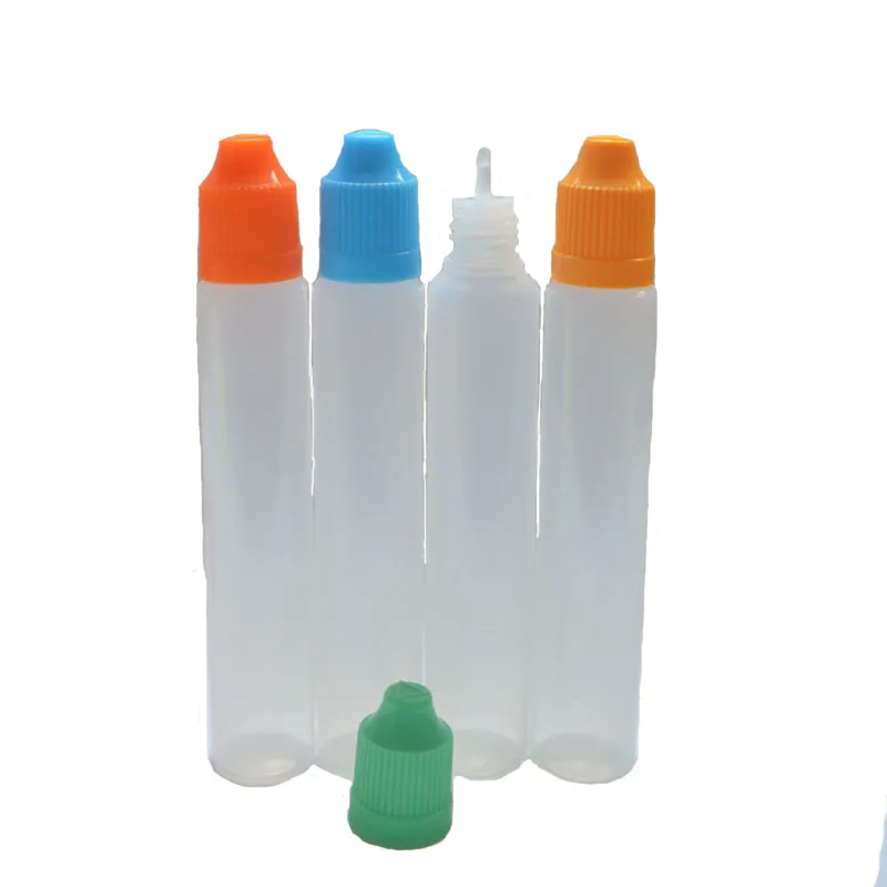 50pcs 30ml Pen Shape Bottle PE Plastic Dropper with Childproof Caps and Long Thin Tips Empty E Liquid Bottles