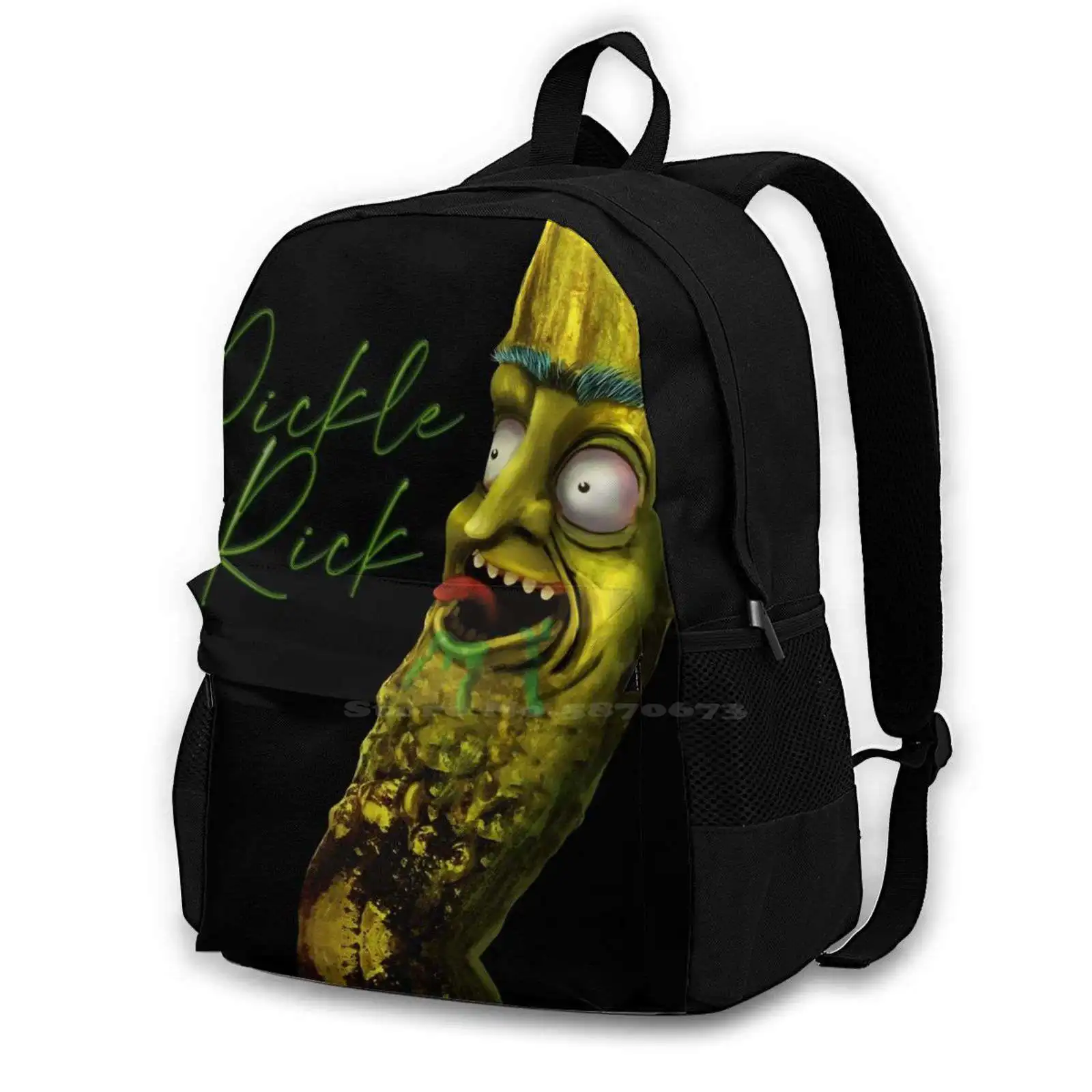 

Pickle Rick School Bag Big Capacity Backpack Laptop Sanchez Wubba Lubba Dub Dub Szechuan Sauce Nobody Exists On Purpose