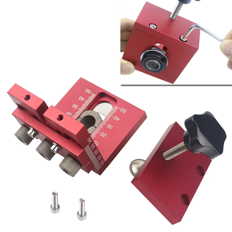 Removable 3 in 1 Doweling Jig Kit Drilling Guide Locator Hole Puncher Pocket Hole Jig For Cabinet Furniture Woodworking Tools