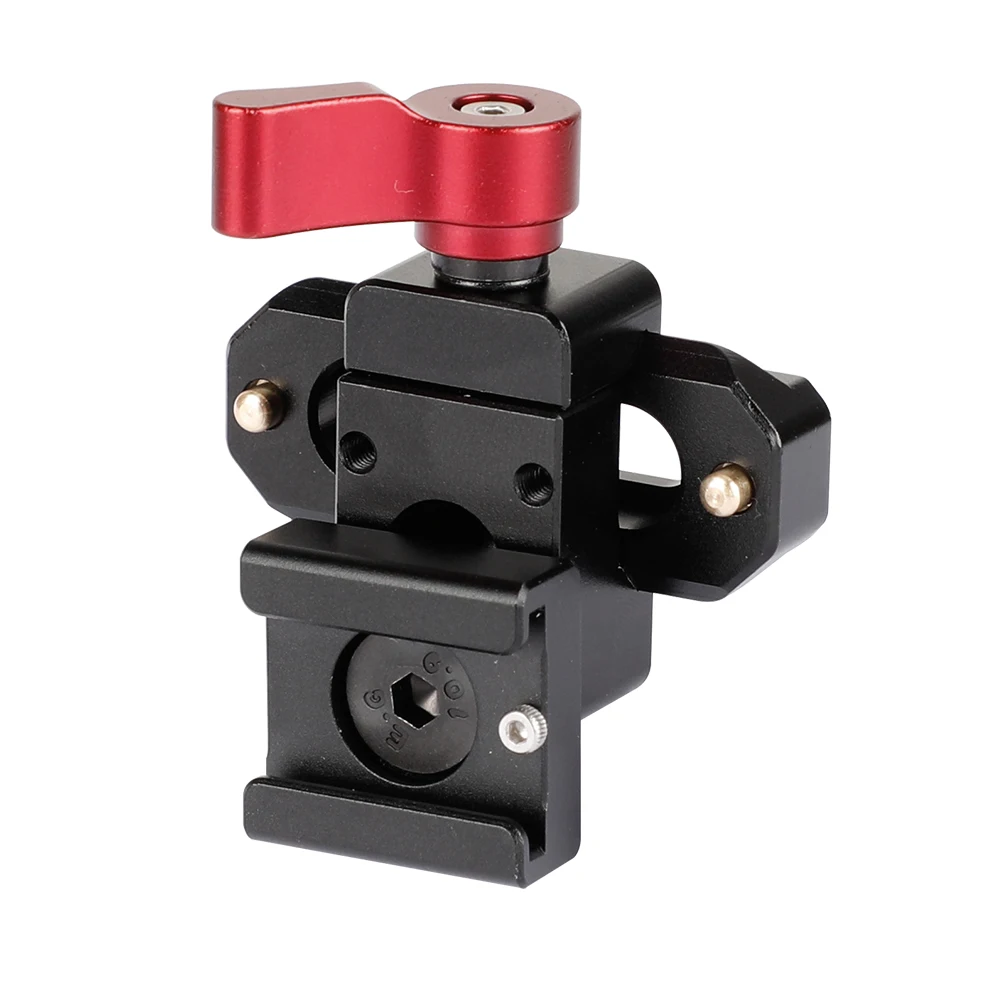 Morsetto a sgancio rapido Standard CAMVATE con adattatore per montaggio su slitta fredda e binario di sicurezza NATO (5cm) per montaggio su Monitor/Flash/Video