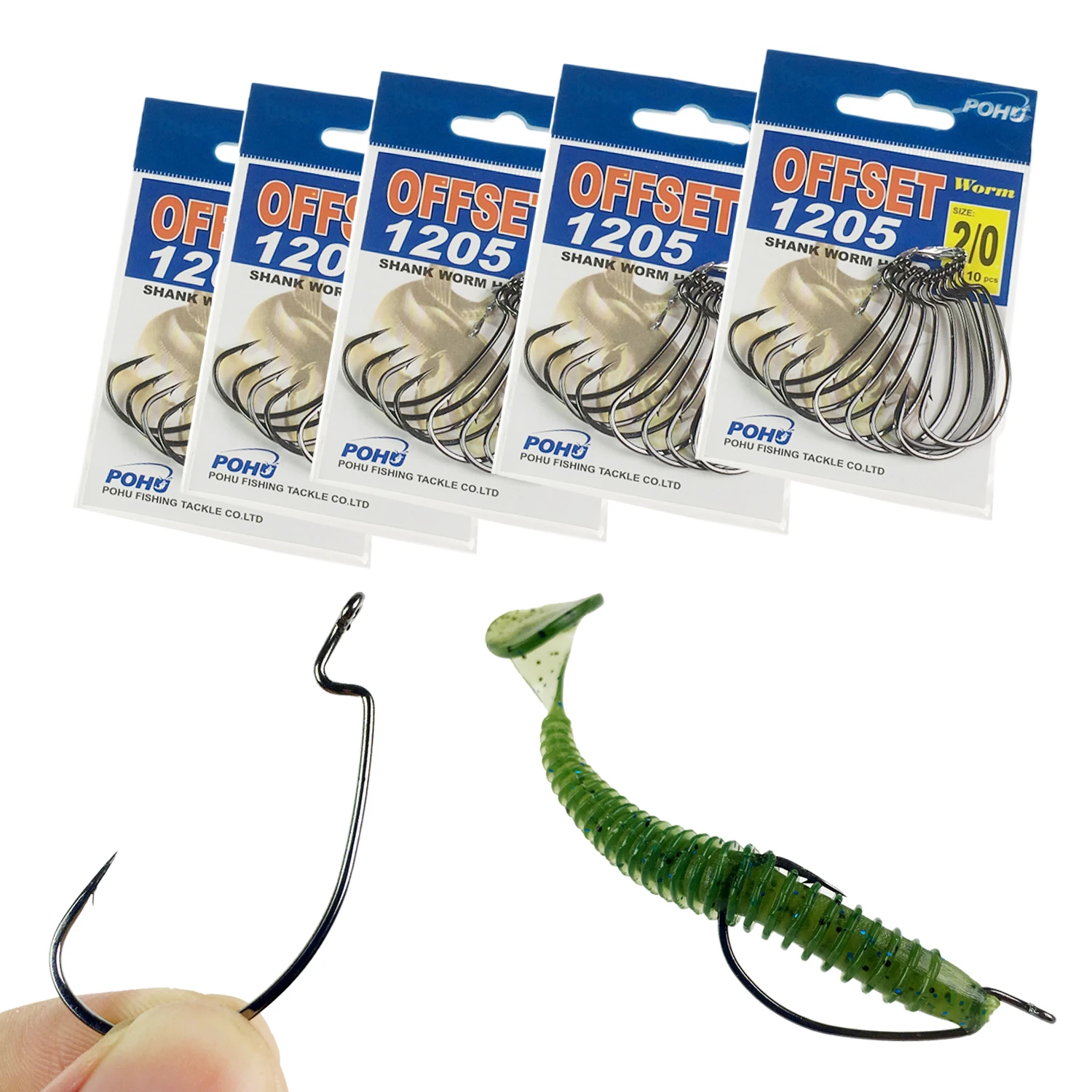 Ganci offset da 10 pezzi # 1- # 12 2/0 1/0 3/0 4/0 Ami da pesca ad ampio spazio 1205 Wacky Dropshot Rig Vermi Gancio spinato Attrezzatura da pesca