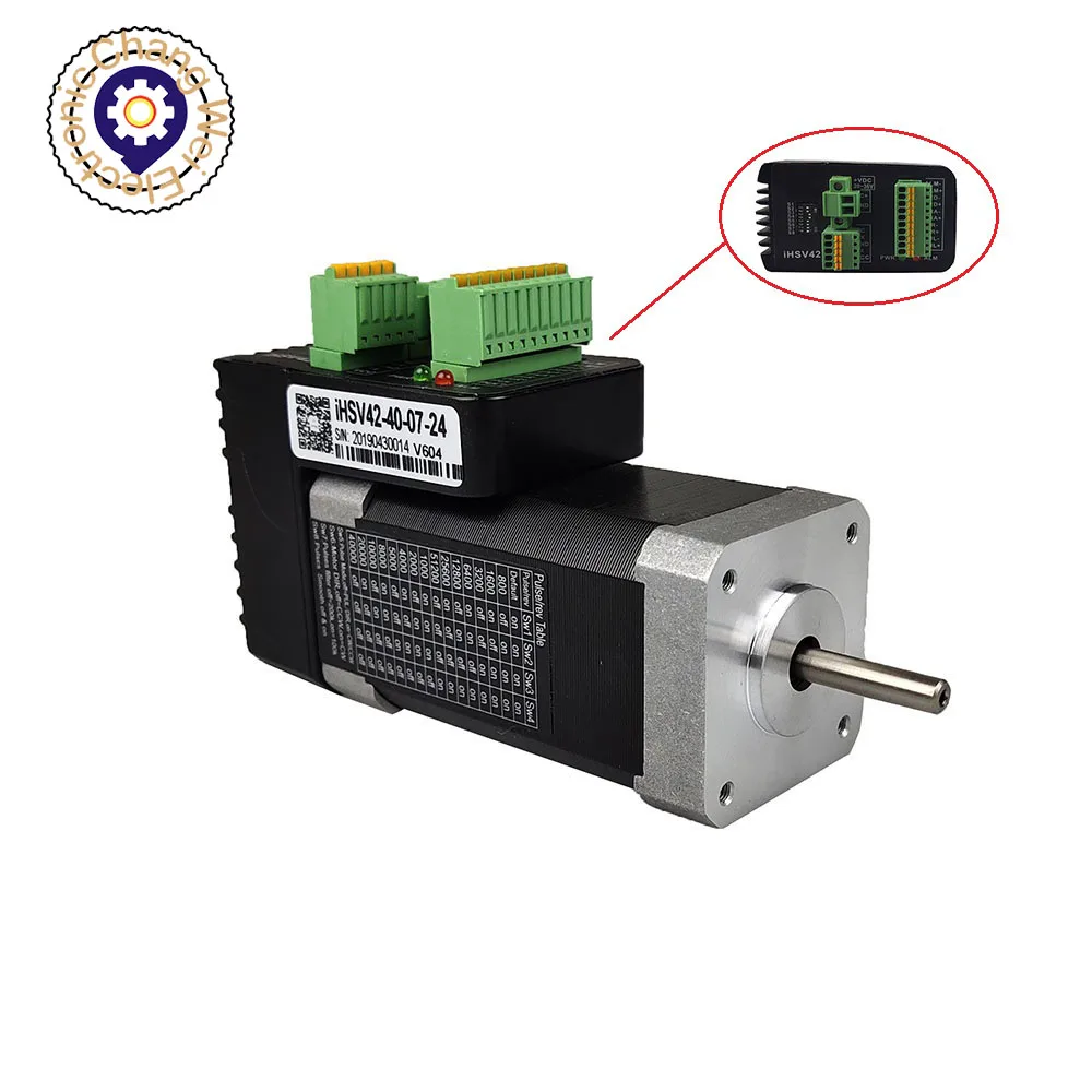 IHSV42-40-07-24Drive Control Integrated Servo Motor 42 Integrated DC Servo Motor Nema17 78W 0.185NM 1000 Line Encoder 20-36VDC