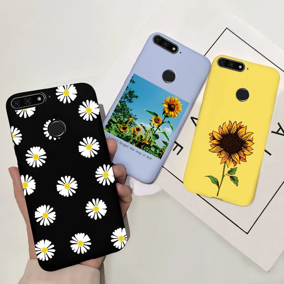 Honor 7A Pro Case For Honor 7C Shockproof Cover For Huawei Honor 7S 7X 7A 7C Pro Fashion Sunflower Coque Soft TPU Silicone Cover