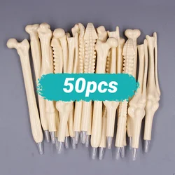 Jonvon Satone 50 Pcs Wholesale Bone Shape Ballpoint Pen Novelty Pen Writing Supplies Gifts School Office Stationery Blue Refill