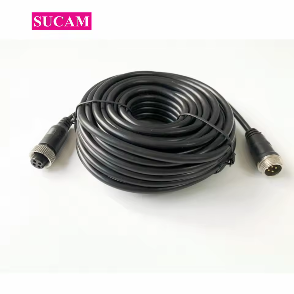 Câble d'extension de tête d'aviation en cuivre de 3M/5M/10M/20M/30M avec connecteur à 4 broches pour la connexion de caméra de moniteur de Bus de camion