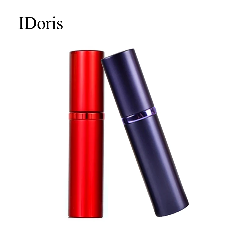 

IDoris 2pcs 5ml Perfume Sub-Bottle Empty Bottle Glass Liner Fine Mist Small Watering Can Portable Spray Bottle Red And Purple