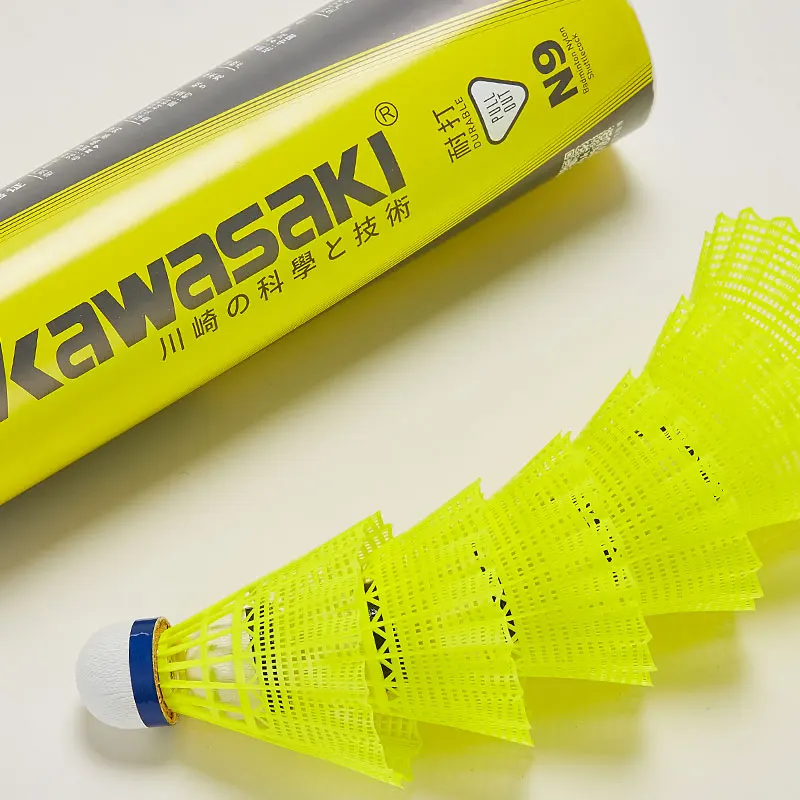 Do badmintona Kawasaki z tworzywa sztucznego Nylon Ball N9 N350 do treningu 6 sztuk Feather wolant ptaszki — zdjęcie 6