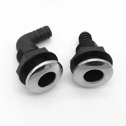 Nylon Plastic Bilge Fitting With Stainless steel Rim Bilge Pump Aerator Hose Boat Marine Yacht Accessories