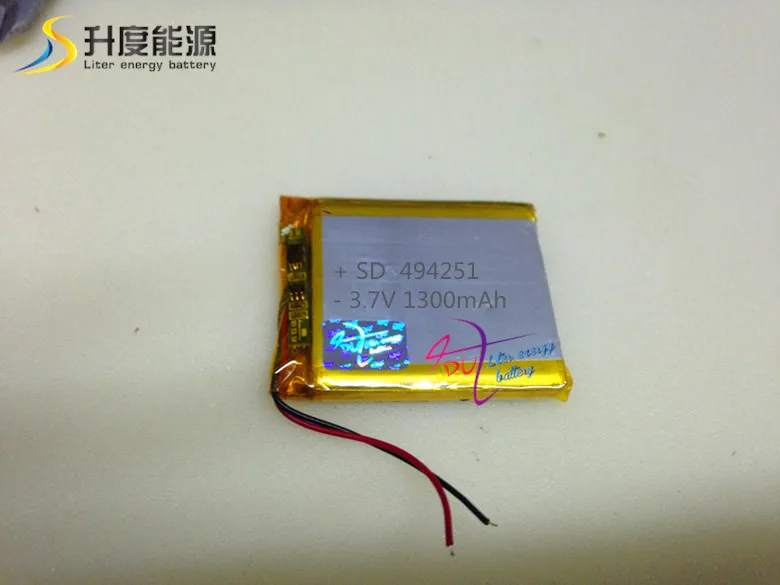 Индивидуальный полимерный аккумулятор 3,7 В SD 494251   1300 мАч