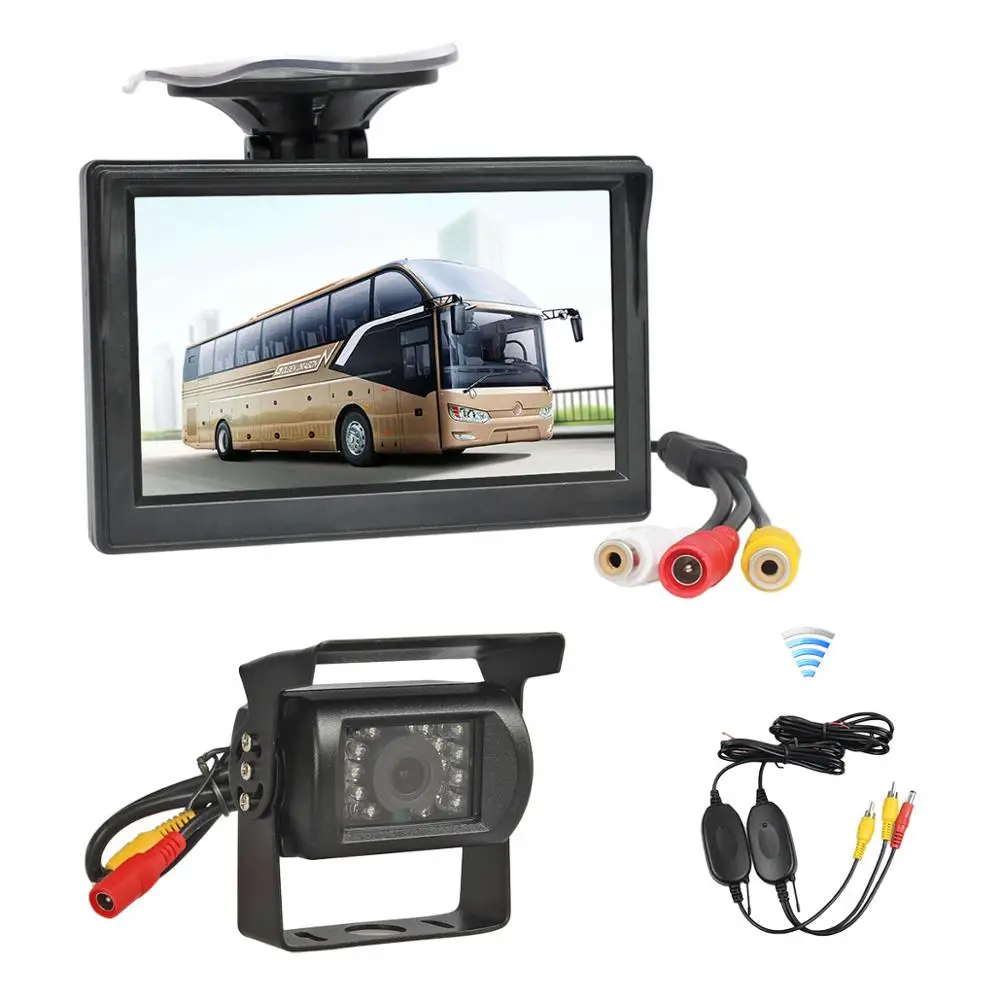 

DIYSECUR Wireless 5" LCD Display Rear View Car Monitor Waterproof CCD Reverse Backup Car Truck Camera IR Night Vision