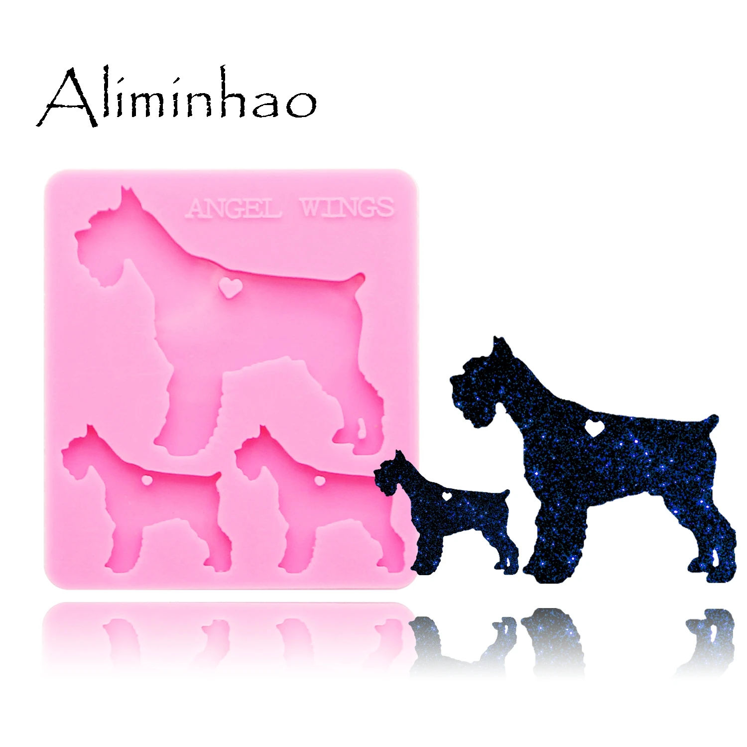 

DY0165 Shiny Scottish Dog Family Silicone Molds DIY epoxy mould Dog mom/baby silicon Resin Crafting molds keychains Mold