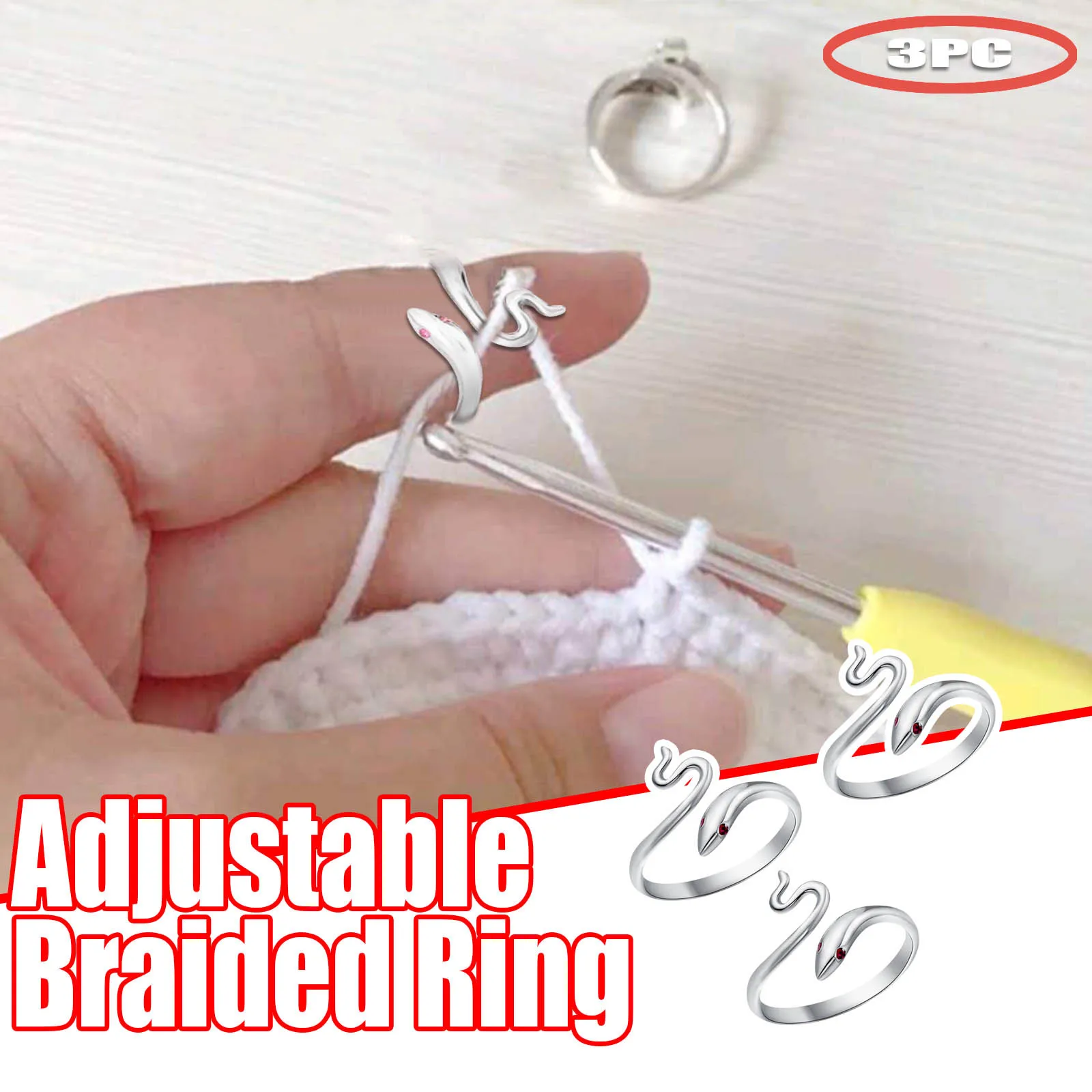 3PC Sewing Tool Adjustable Knitting Loop Crochet Loop Knitting Accessories Knitting Ring Knitting Crafts Gift Wholesale 3 Styles