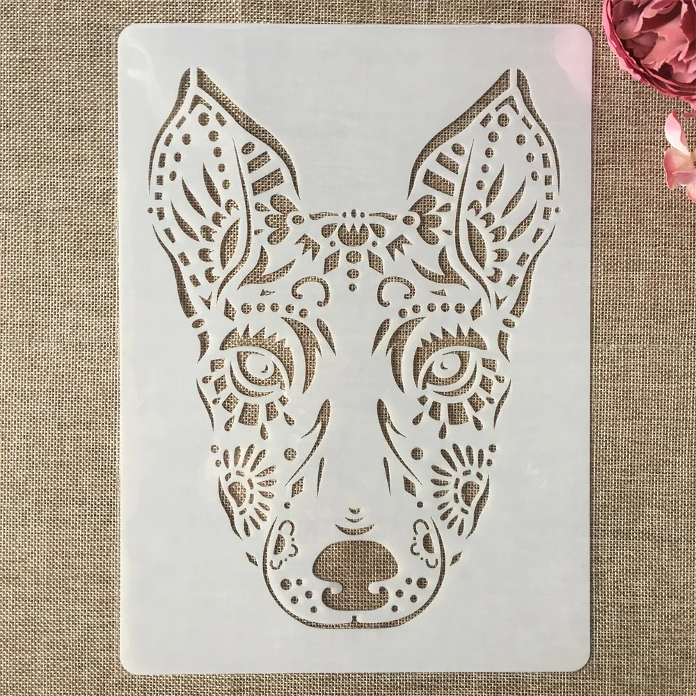 A4 29x21cm Hand Draw Dog DIY Layering Stencils Painting Scrapbook Coloring Embossing Album Decorative Template