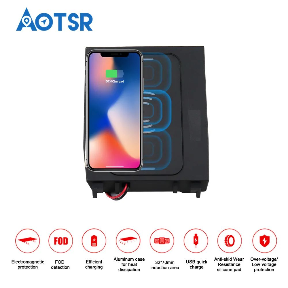 Wireless car charger for Mercedes-Benz C/GLC series 2015-2019 Intelligent Infrared fast charger wireless for Car Mobile Phone qi