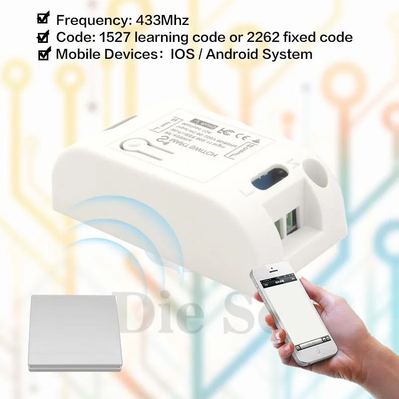 와이파이 무선 스마트 스위치, 433Mhz RF 수신기, 스마트 홈 자동화 모듈, 86 벽 패널 원격 제어, 조명 LED