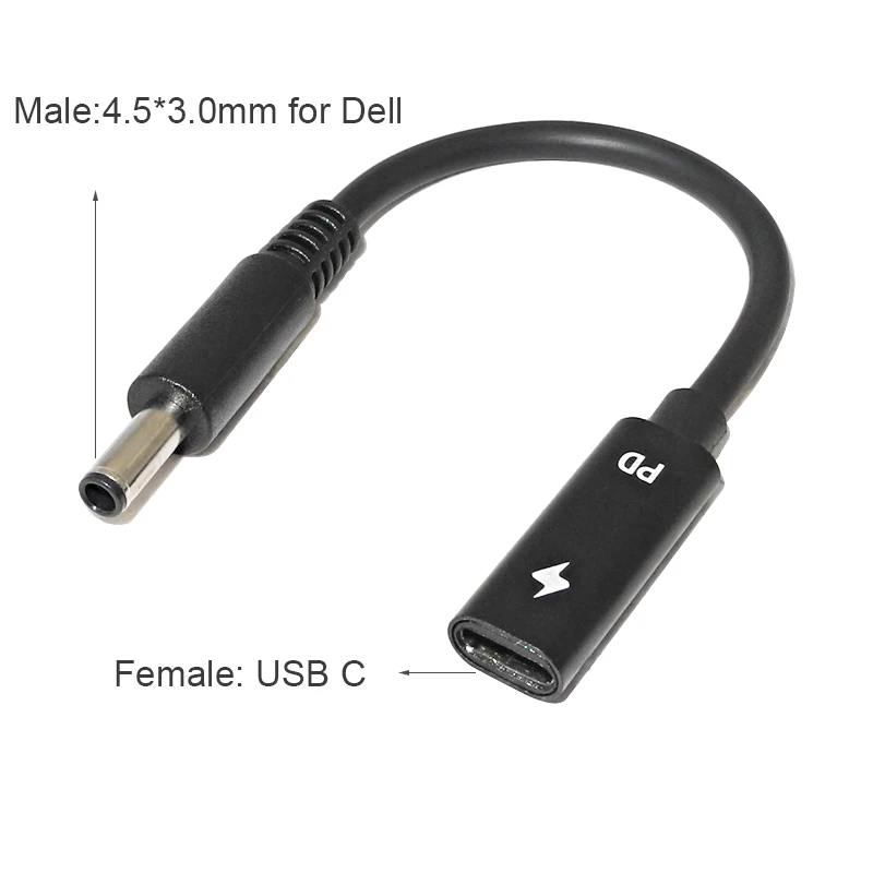 Universal Laptop Charging Cable USB C Type C to Dc Power Jack Connector for Lenovo Asus Dell Hp Acer Samsung Notebook Adapter