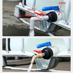 IBC water tank fittings S60x6 Thread Garden irrigation connector Valve Hose Switch Fittings IBC tank Joints 1/2